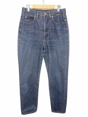 Escada Vintage Women's Straight Leg Jeans in Mid Blue Denim
